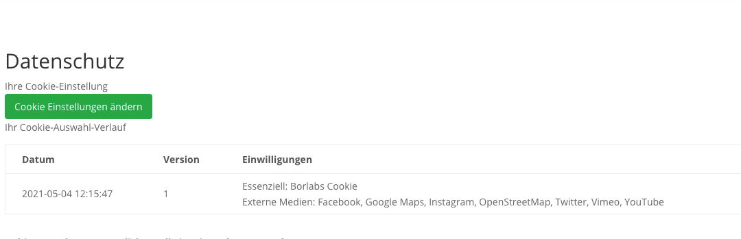 Borlabs – Cookie-Einstellungen in Datenschutzseite einbinden