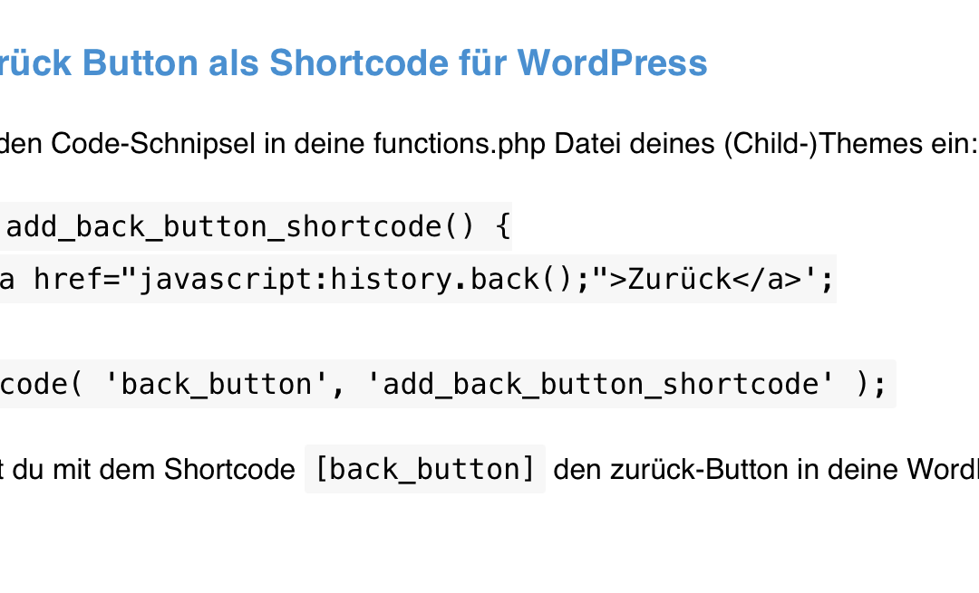 HTML Zurück-Button und -Link erstellen