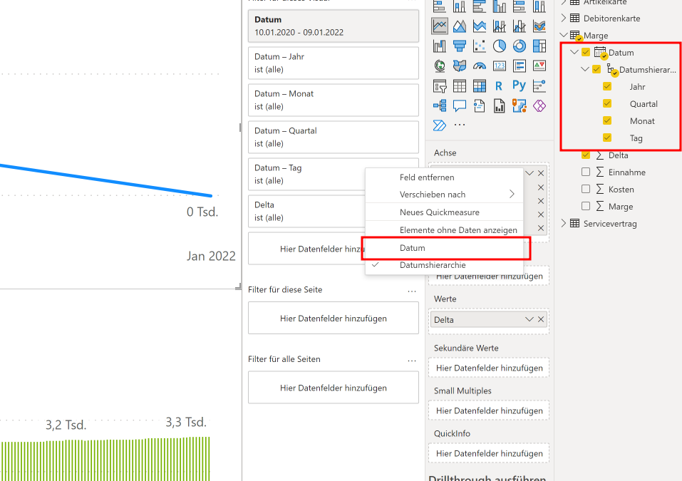 Power BI – Datumshierarchie deaktivieren