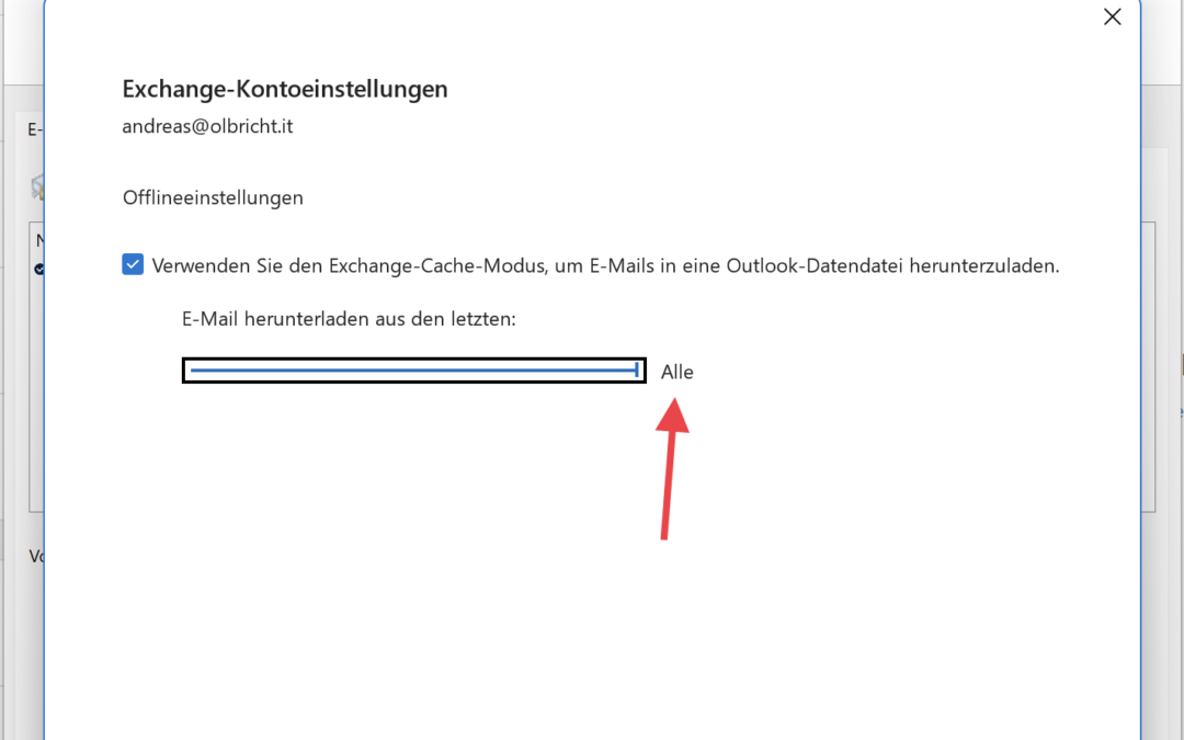 In Outlook alle E-Mail anzeigen (nicht nur der letzten 12 Monate)