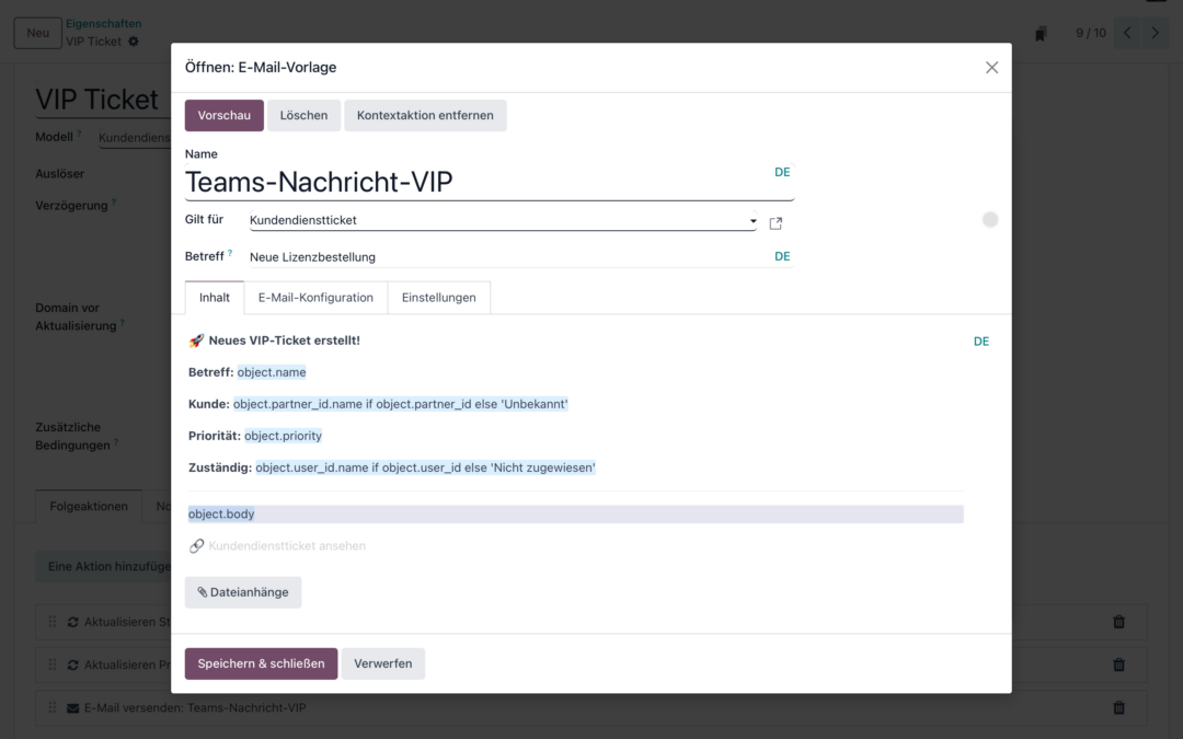 HTML-formatierte E-Mails in Odoo 18 versenden (statt Webhooks für Microsoft Teams) 🚀